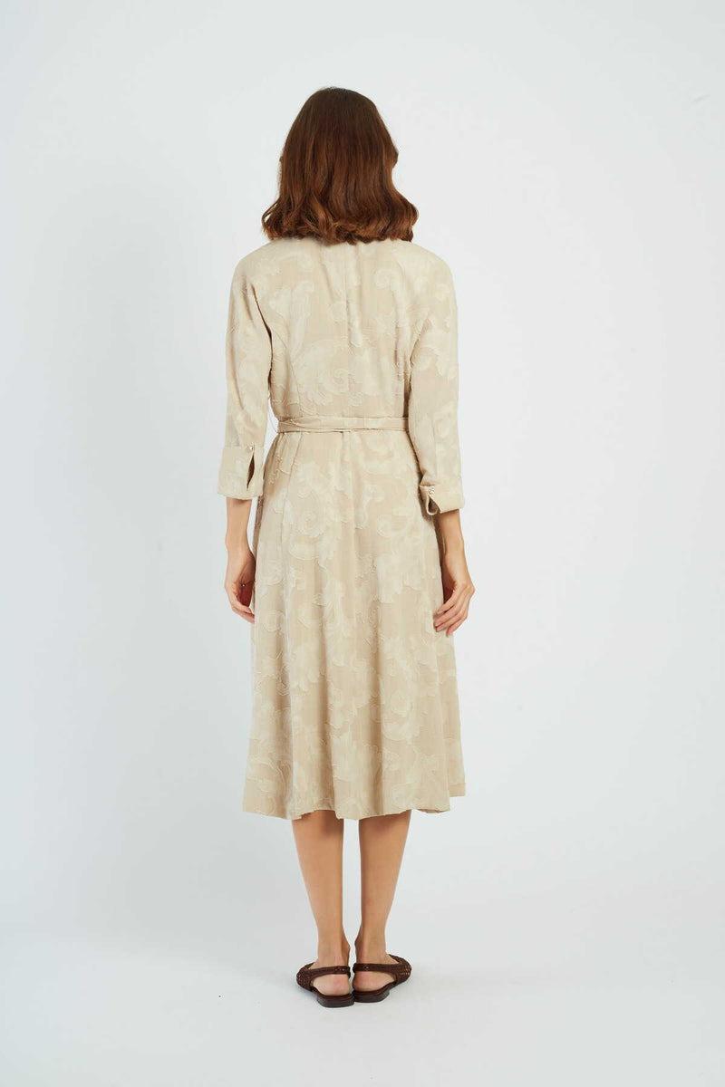 abito maniche a tre quarti P615036 GIOCONDA BEIGE DERHY 