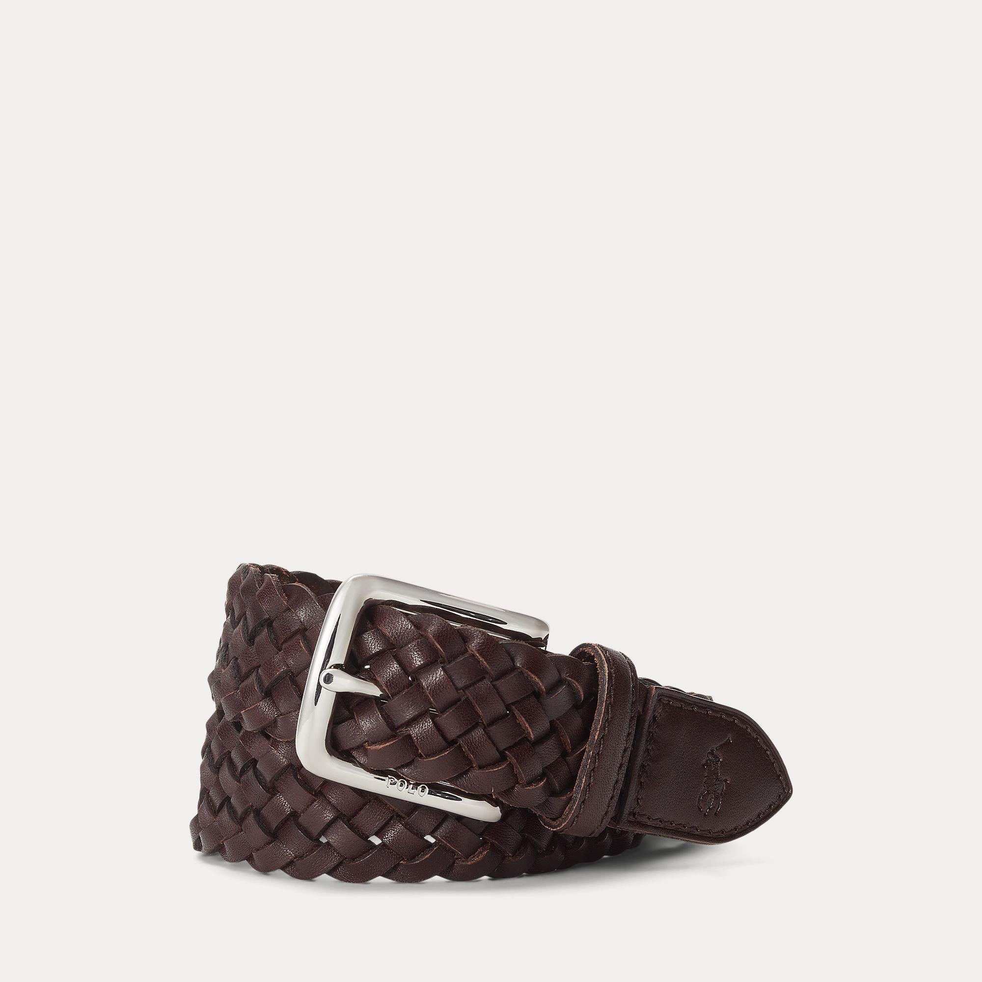 cintura in pelle intrecciata 400-951501 001 RALPH LAUREN POLO 