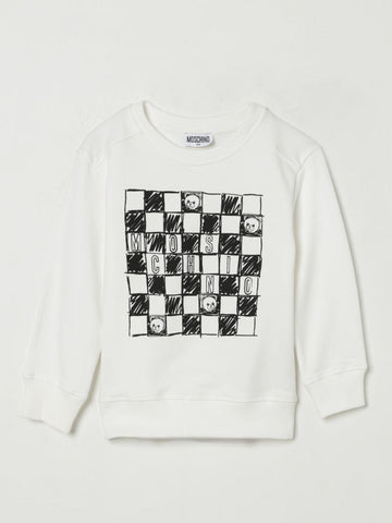maglia scacchi e stampa HUF099LCA15 10063 MOSCHINO KIDS 