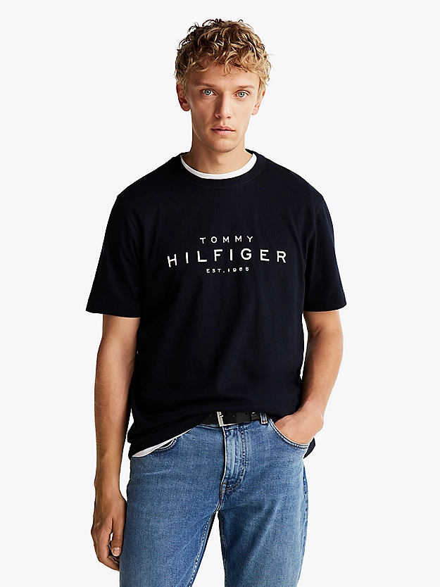 t-shirt scritta logo MW0MW37448 DW5 TOMMY HILFIGER 