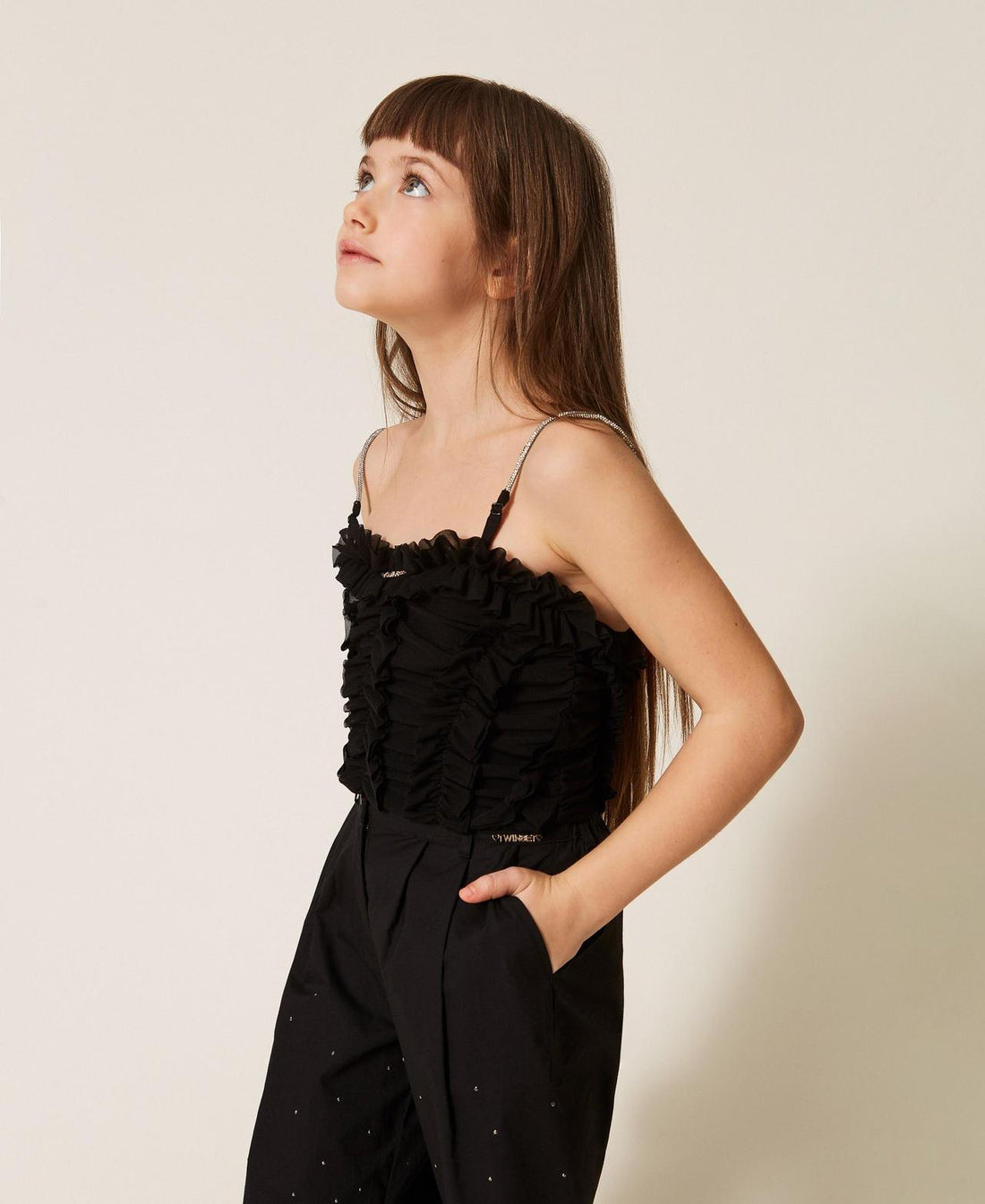 top in tulle con volant 261GJ2181 00006 TWINSET GIRL 