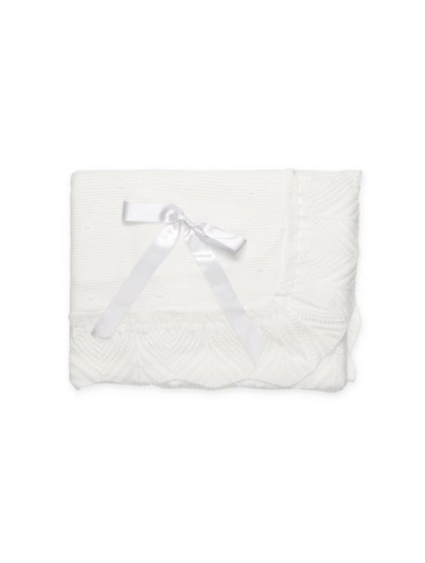 scialle con applicazione fiocco 25515 BLANCO JULIANA 