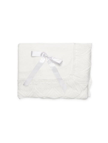 scialle con applicazione fiocco 25515 BLANCO JULIANA 