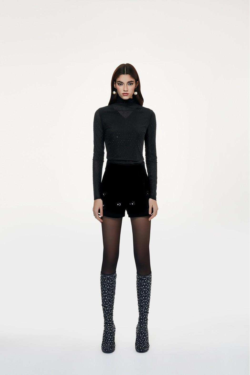 maglia in tulle trasparente PAGANI 230W5D6 NERO ODI' ODI' 