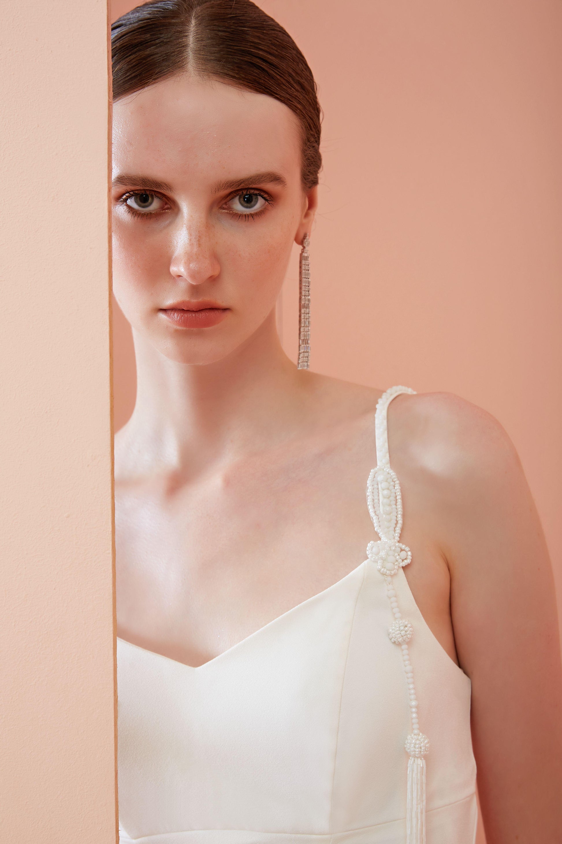 abito con spacco 3860 WHITE ALLURE 