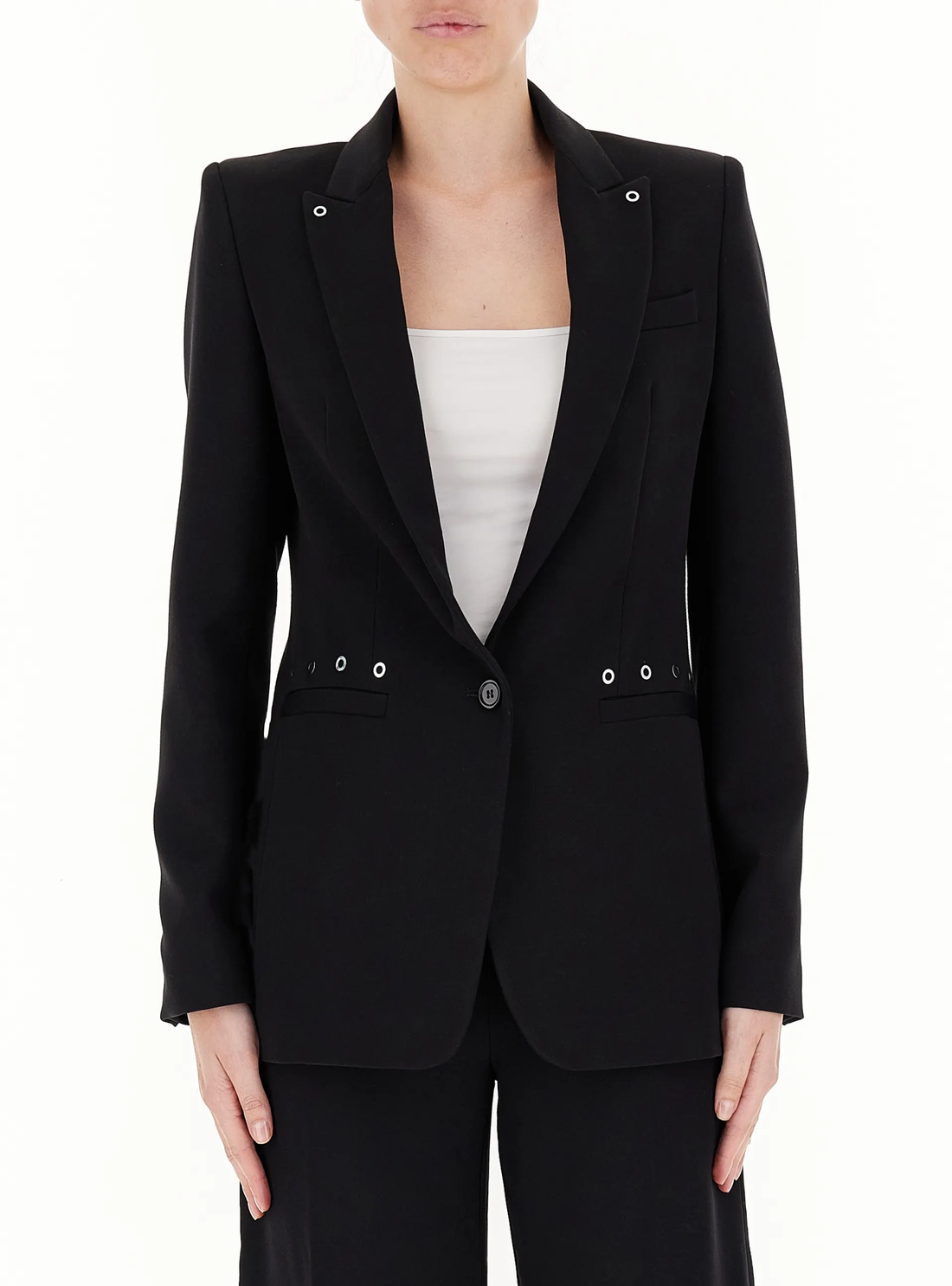 blazer monopetto con borchie DJ524 OS0105D XXXW 999 DONDUP 