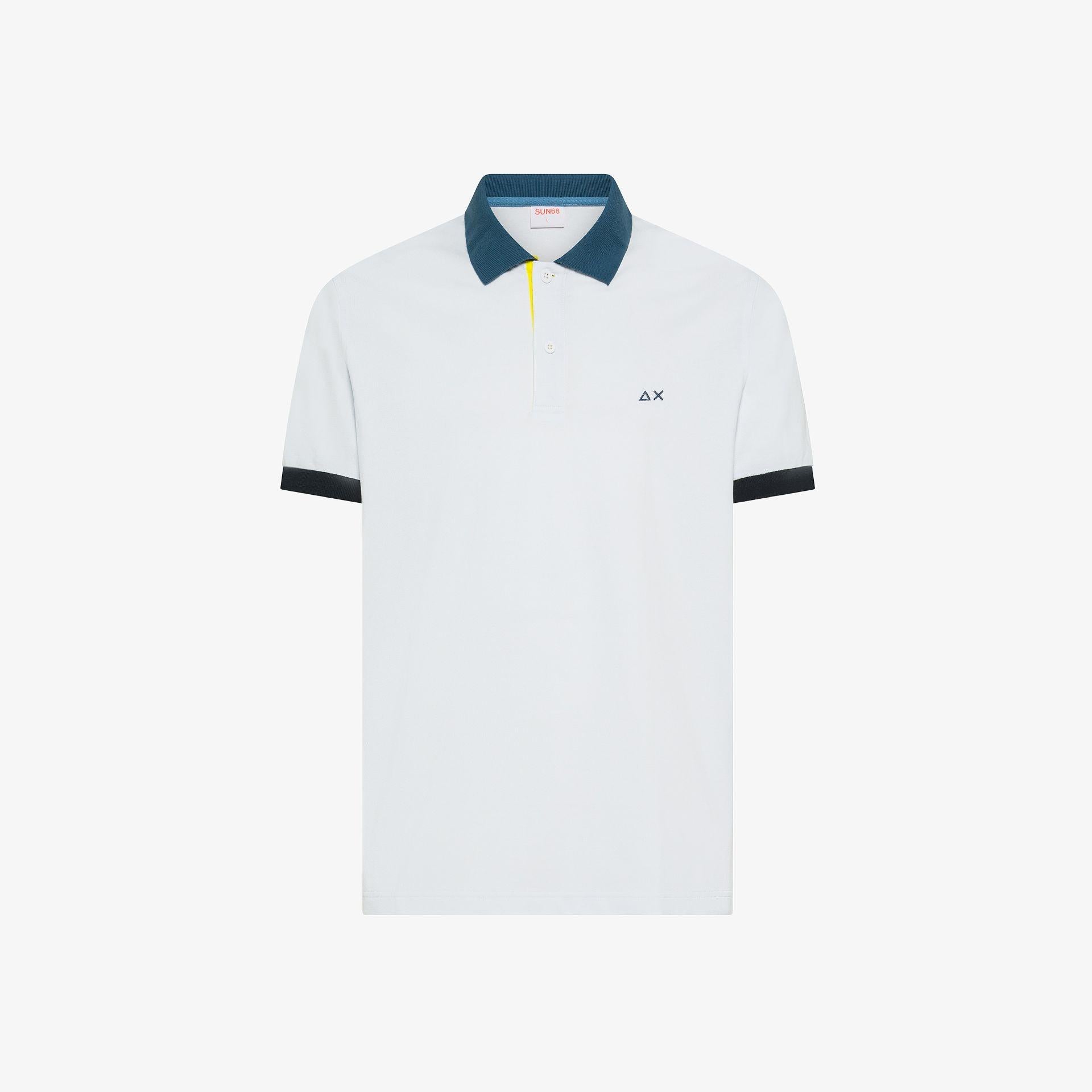 polo 3 colori A36116 BIANCO SUN68 