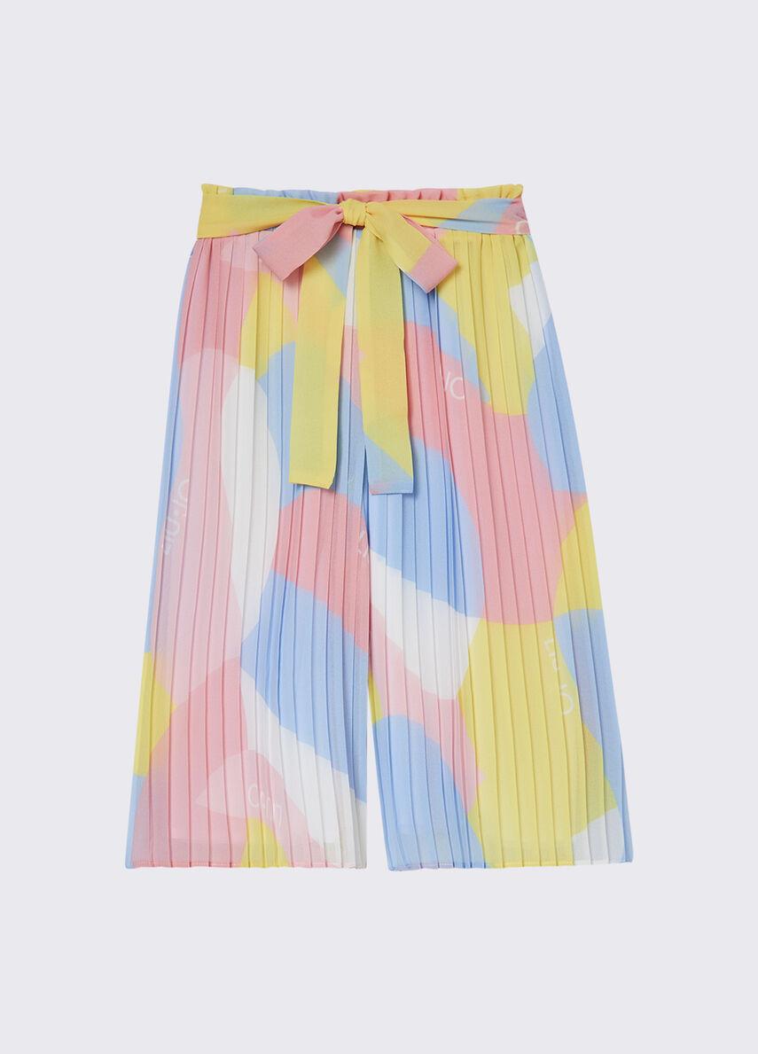 pantaloni plissè multicolor KA6034T5142 U9895 LIU JO JUNIOR 
