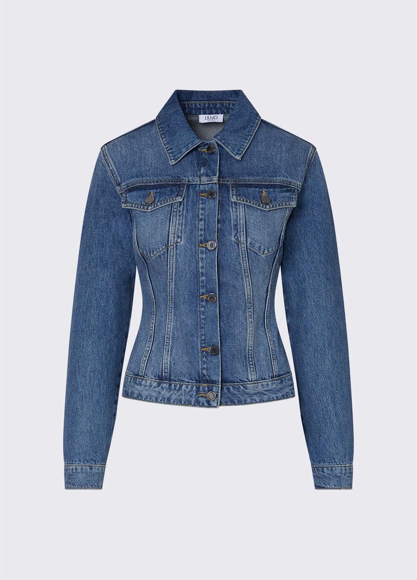 giacca in denim con stringhe UA6511D0400 79157 LIU-JO CAPSULE ELODIE 