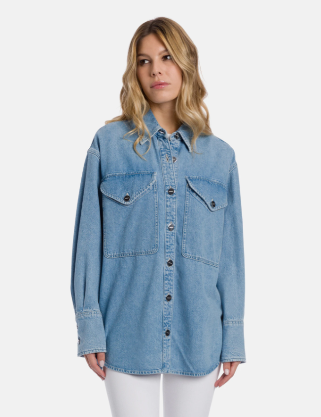 camicia over in denim DC460DFE332DMB9 800 DONDUP 