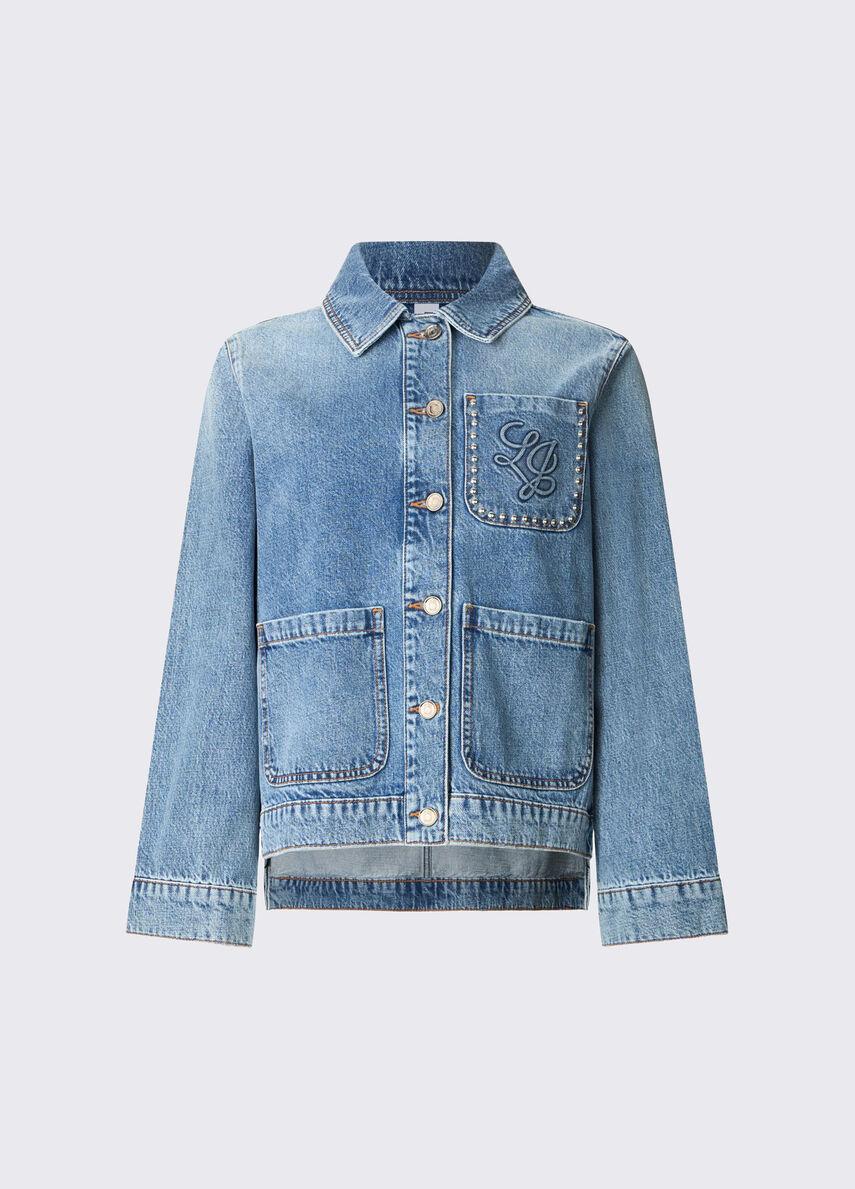 giacca overshirt in denim UA6125D4854 78976 LIU JO DENIM 
