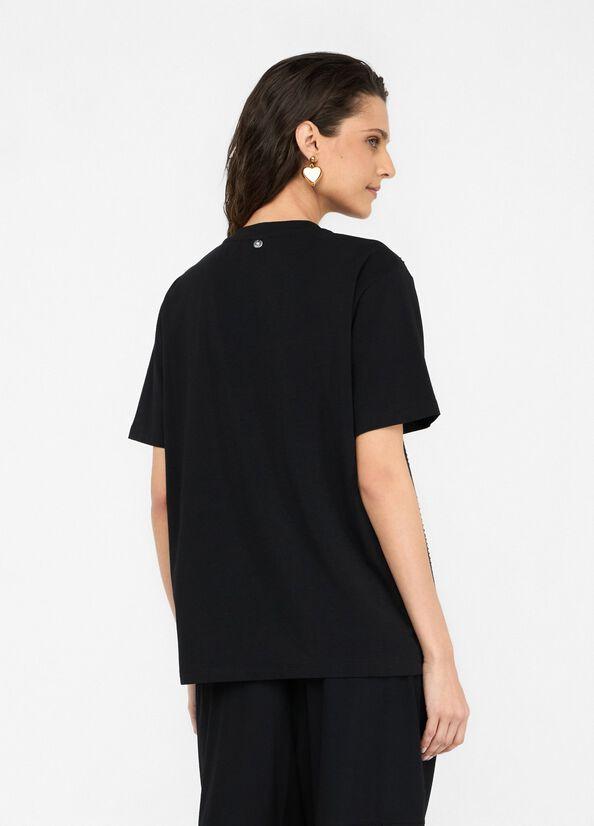 t-shirt con applicazioni CF5072JS088 22222 LIU JO BLACK 