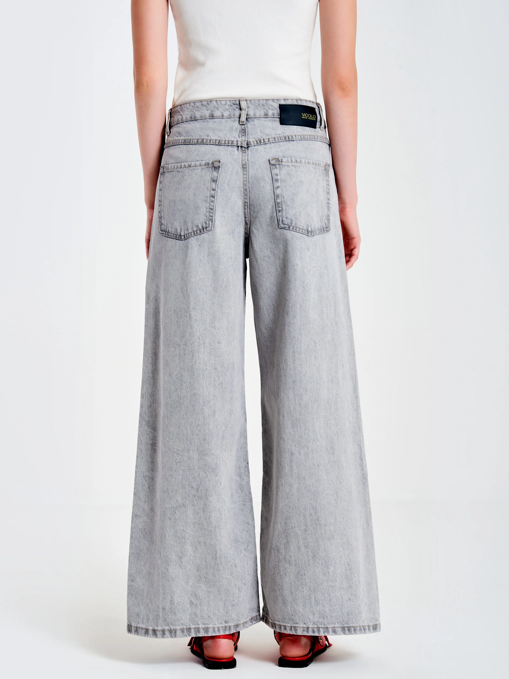 jeans ampio con cuciture DS0004 GRIGIO VICOLO 