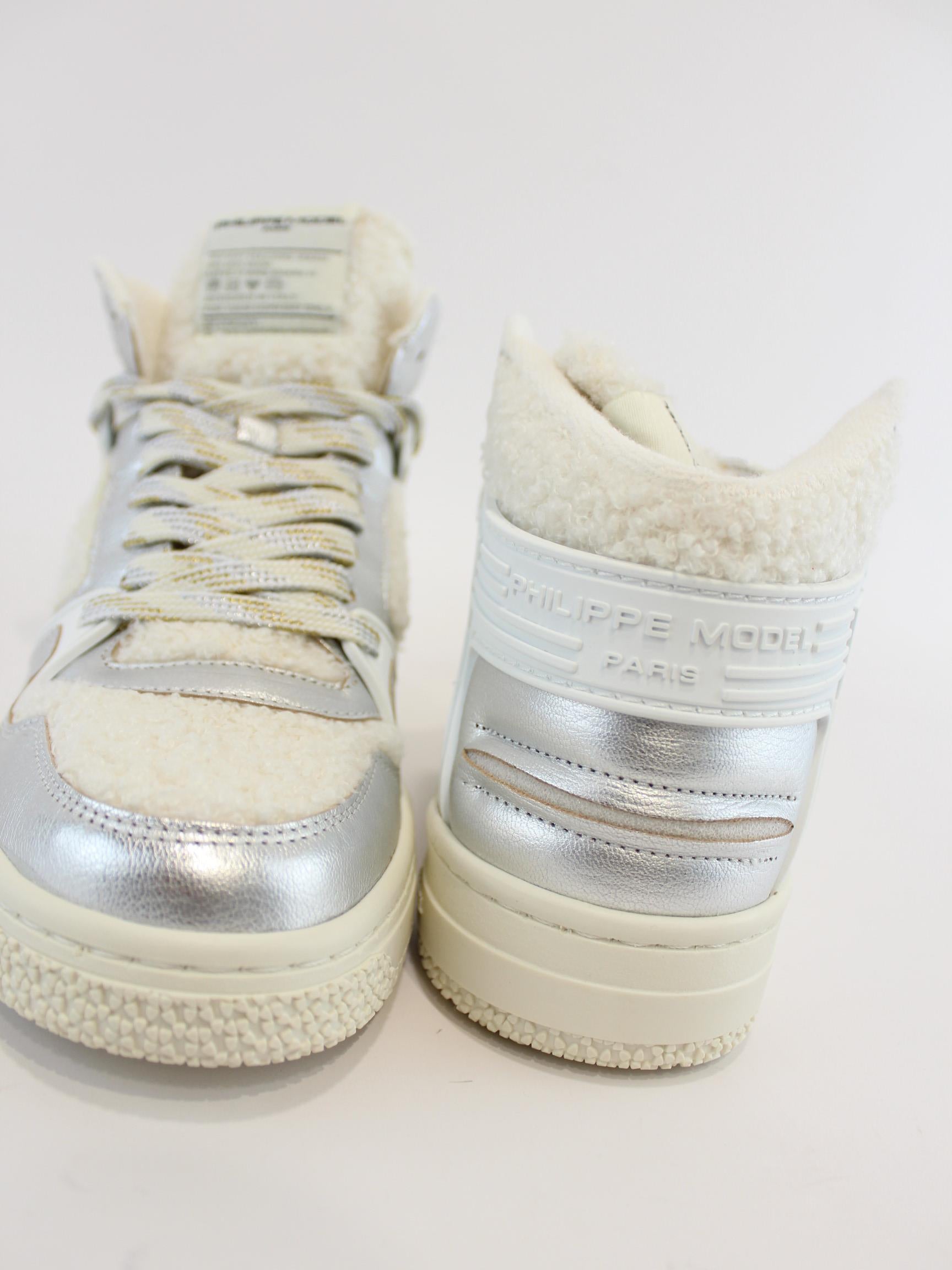 sneakers alta con inserto montone LGMD BLANC BB01 PHILIPPE MODEL 