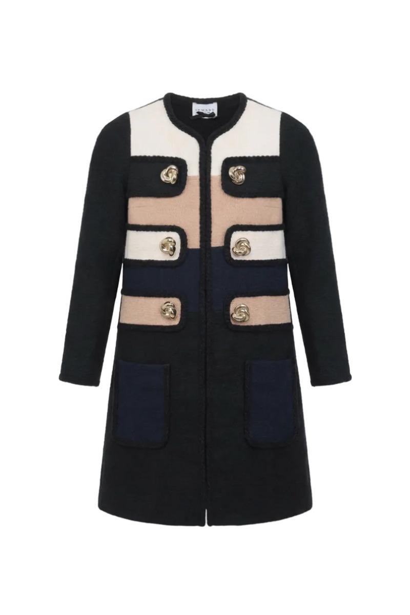 cappotto a fantasia 090217/923 BLACK EDWARD ACHOUR PARIS 