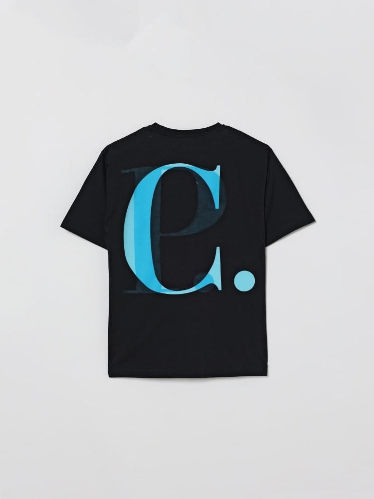t-shirt con maxi logo schiena CSM002LAA17 41150 CP COMPANY KIDS 