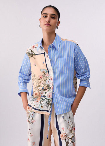 camicia in popeline di cotone WA6383T2555 P9547 LIU JO WHITE 