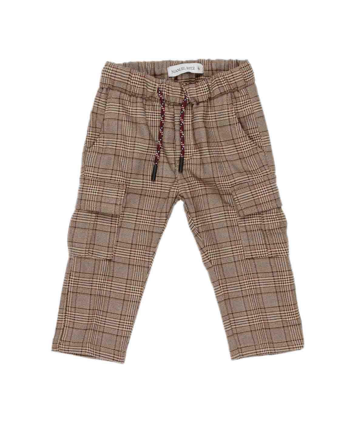 pantalone cargo con coulisse MR3180 MARRONE MANUEL RITZ KIDS 