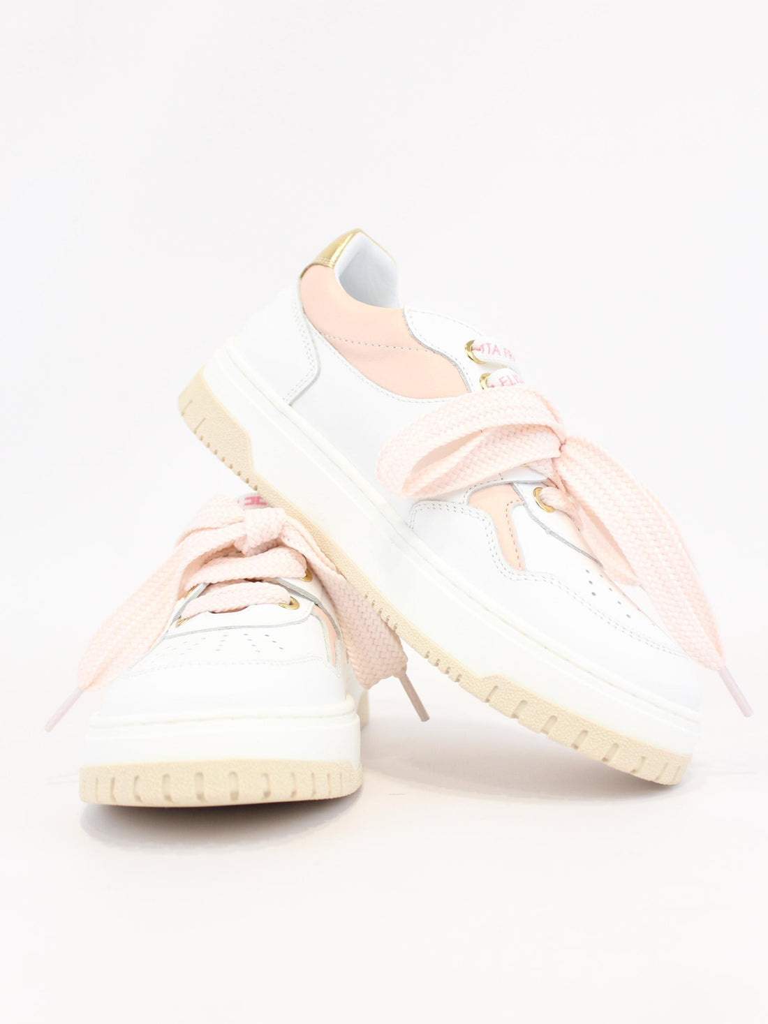 sneakers  con lacci logati F4A9 E0252 BIANCO/ROSA/ORO ELISABETTA FRANCHI 