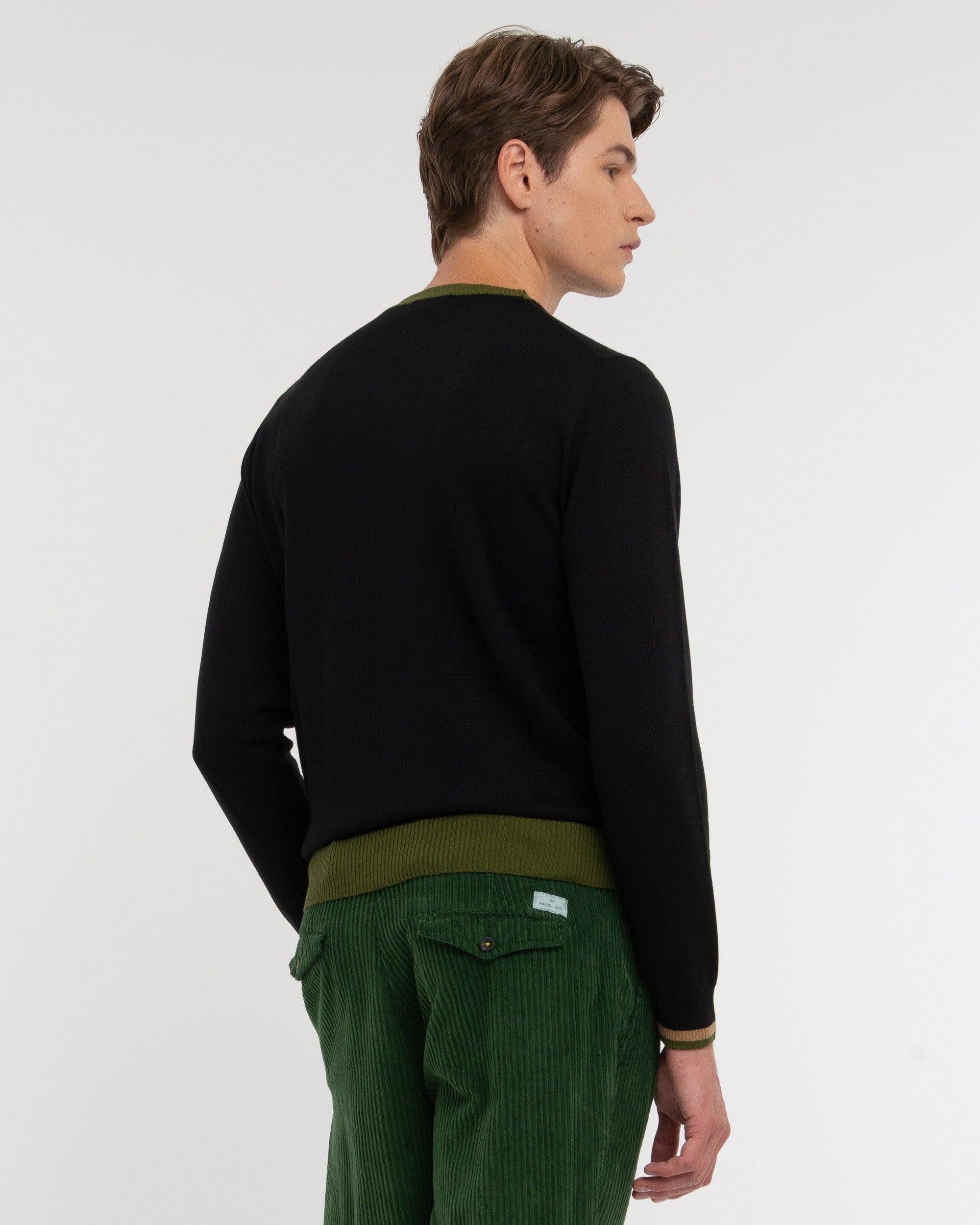 maglia con contrasto al collo 3932M500 253807 99 MANUEL RITZ 