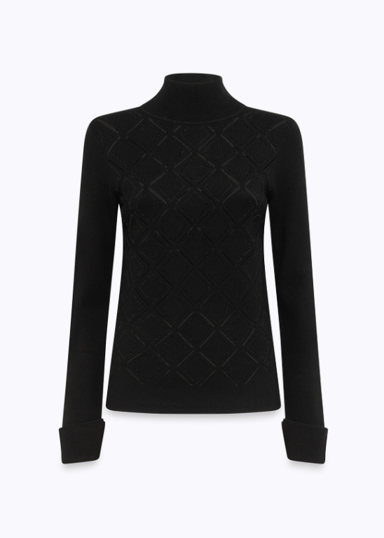 maglia fitted con strass RF5114MS99E 22222 Blugirl 