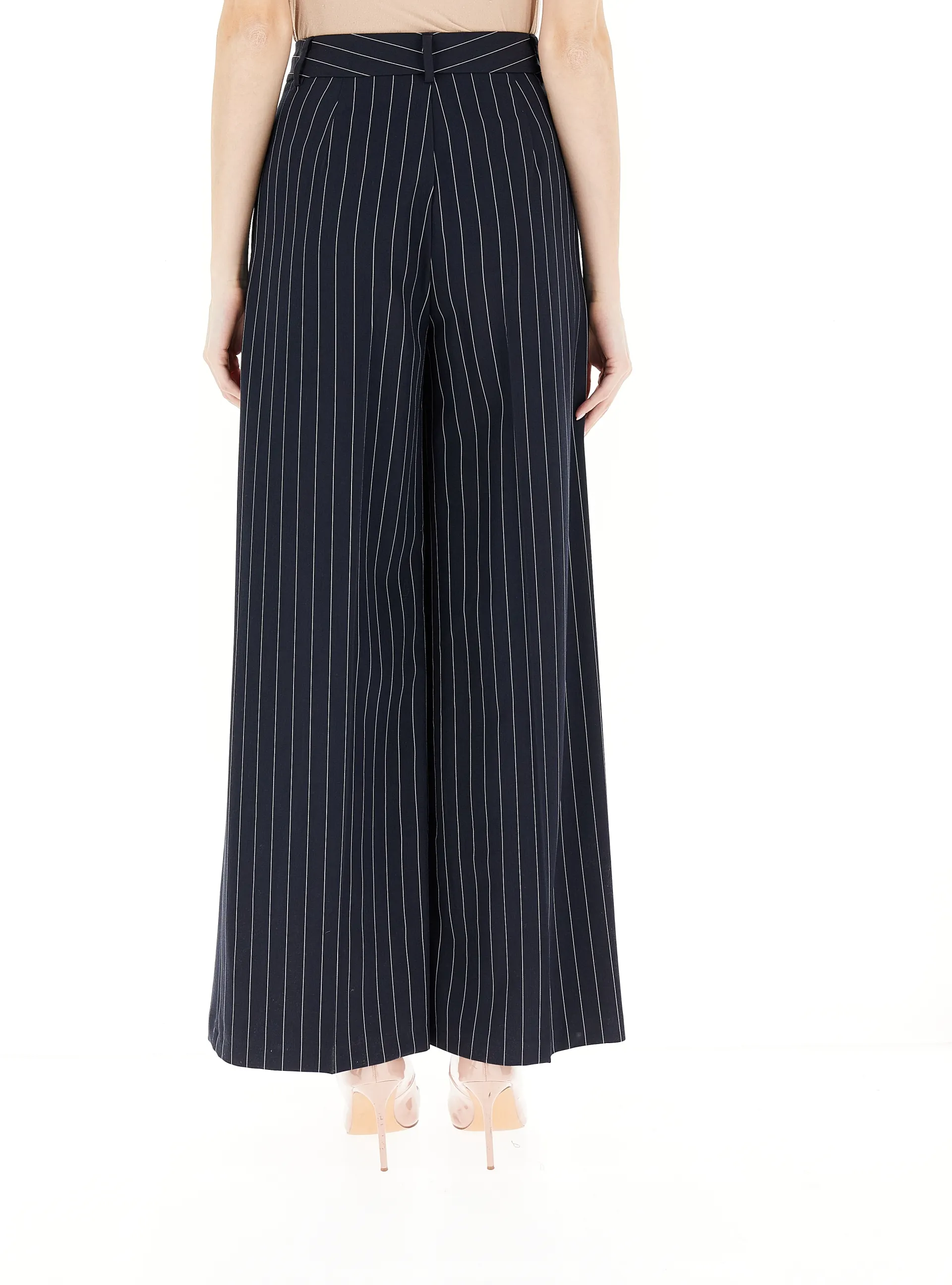 pantalone righe a palazzo TD0438 BLU/NAT VICOLO 