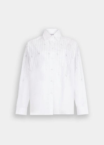 camicia in cotone con strass UF5240T039A M9725 LIU JO DENIM 