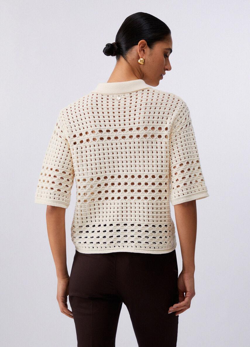 cardigan in crochet WA6325MA79R 10701 LIU JO WHITE 