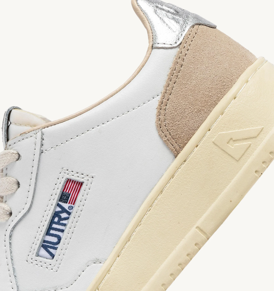 sneakers in pelle AULWLS74 WHITE/SILVER AUTRY 