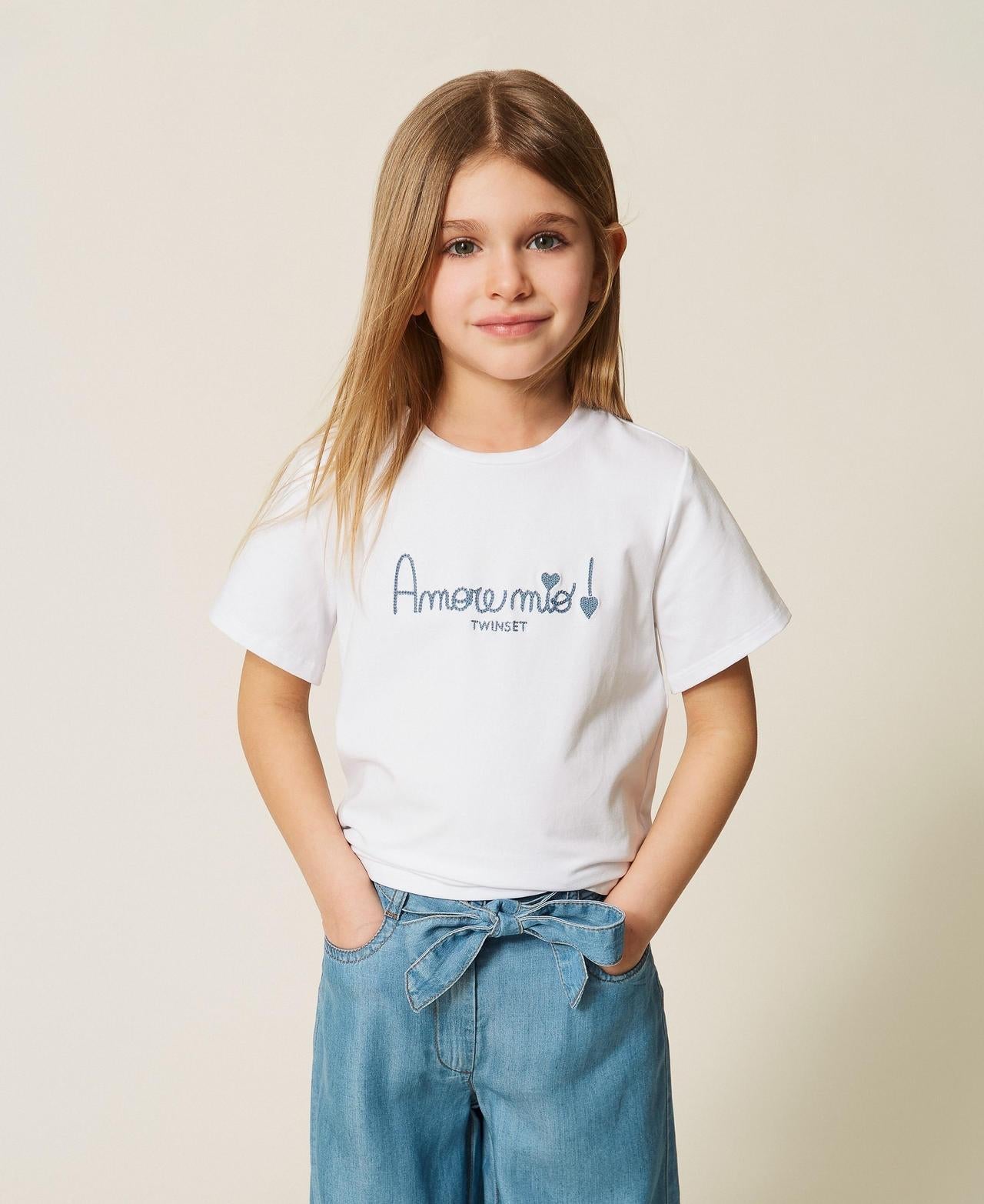 t-shirt con scritta 261GB2181 13368 TWINSET GIRL 