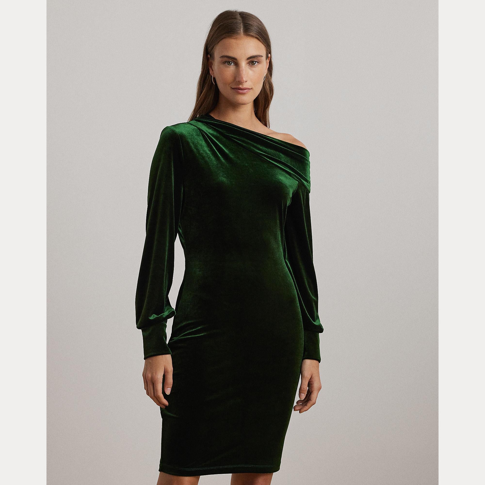 abito in velluto monospalla 250-951820 002 LAUREN RALPH LAUREN 