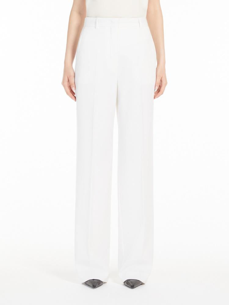 pantalone dritto in satin lana QUASAR 010 MAXMARA 