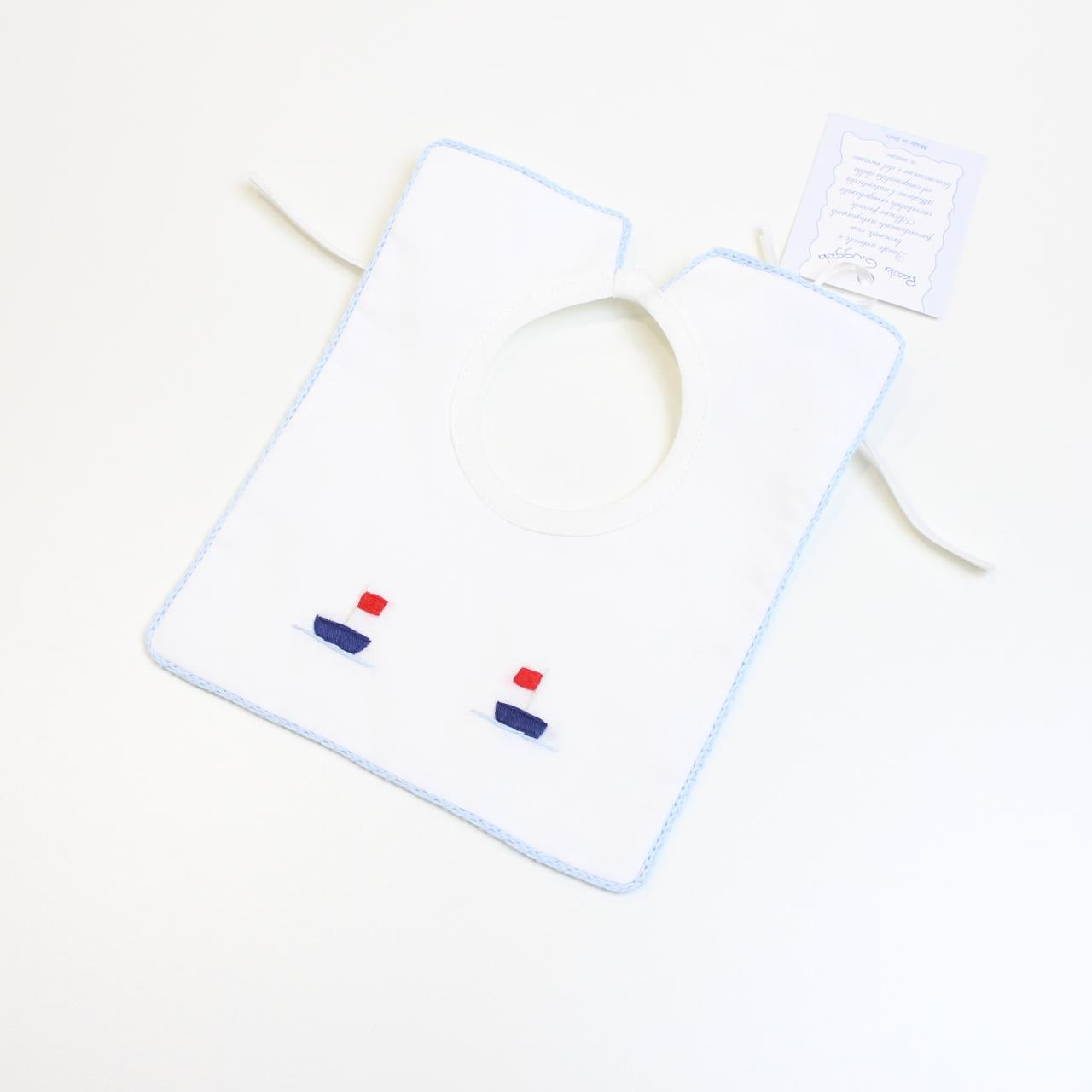 BAVETTA NEONATO CON RICAMI in cotone BILLY BAVETTA UNI PICCOLA GIUGGIOLA 