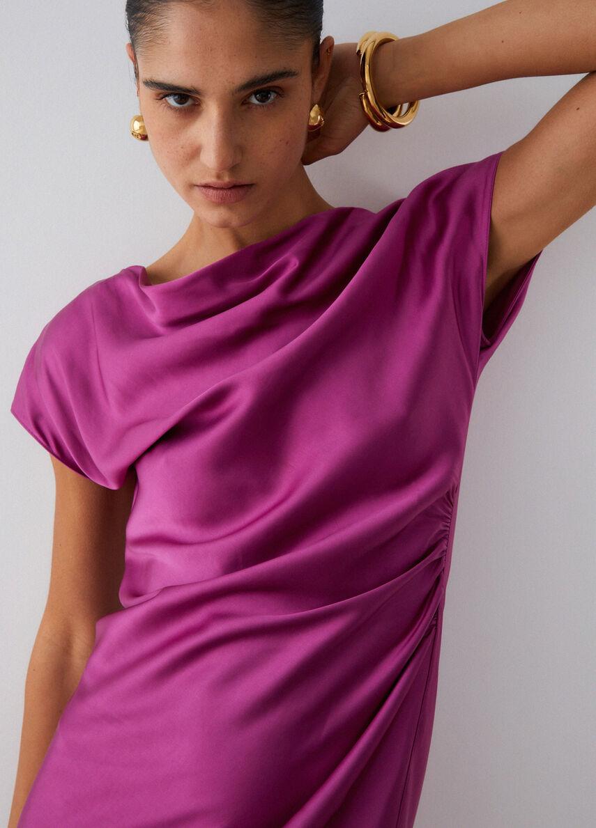 abito lungo in raso CA6176T522A P9632 LIU JO BLACK 