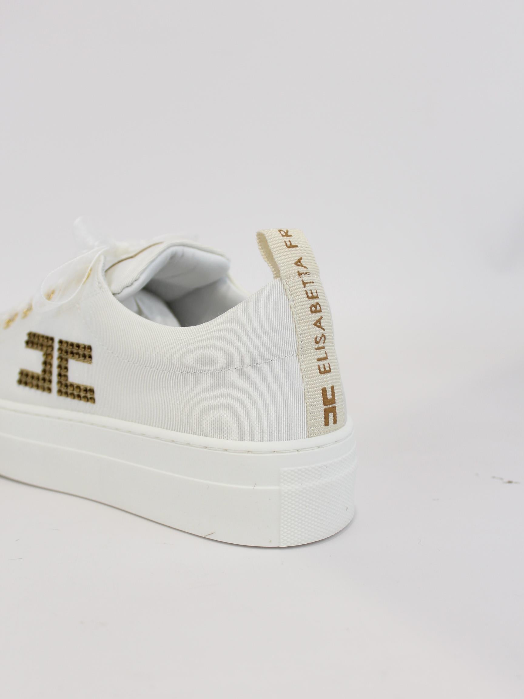 sneakers con logo linguetta F4A9 E0241 BIANCO ELISABETTA FRANCHI 
