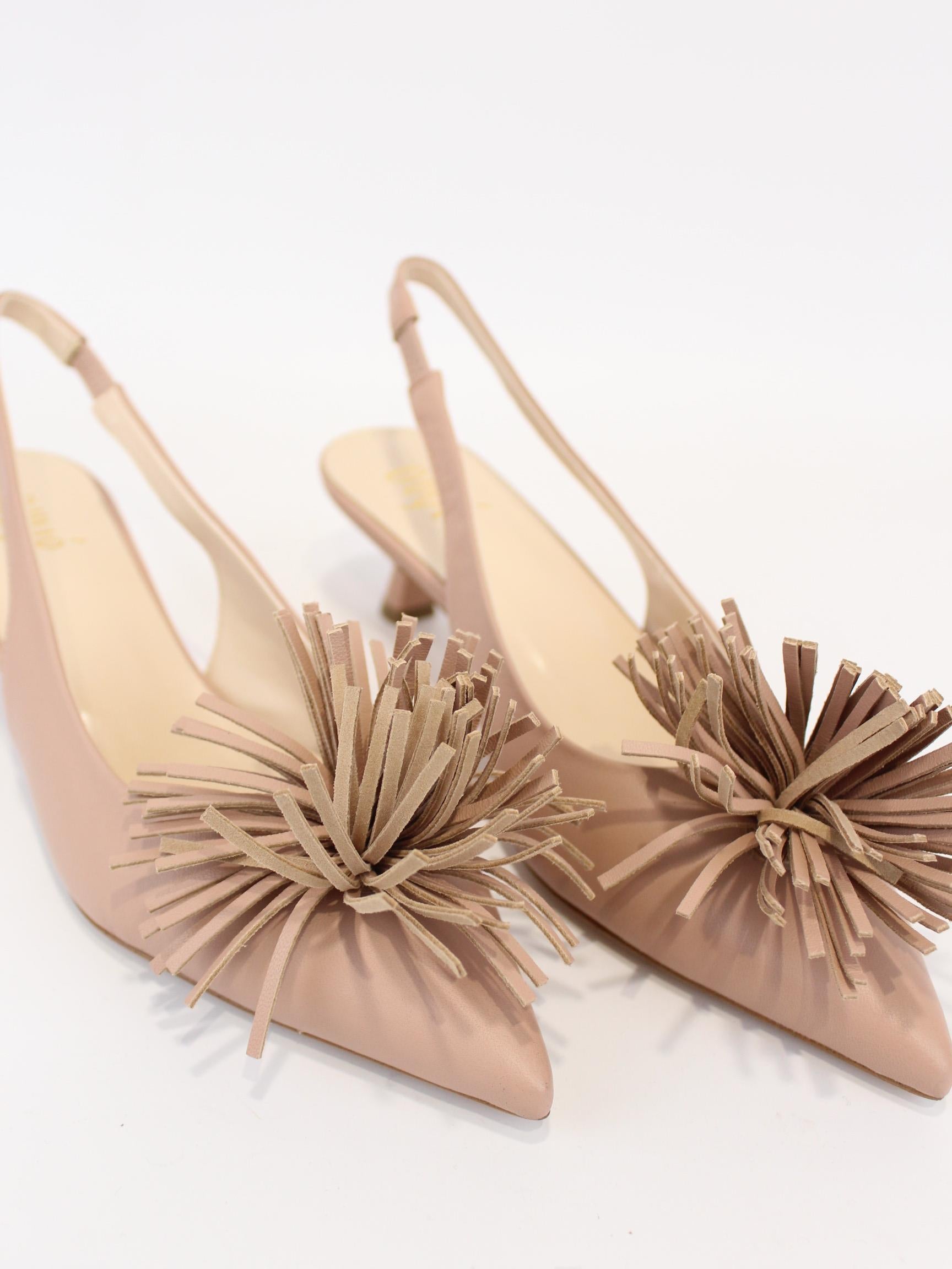 dècollete in nappa con applicazione AC578 NAPPA CARNE OVYE' 