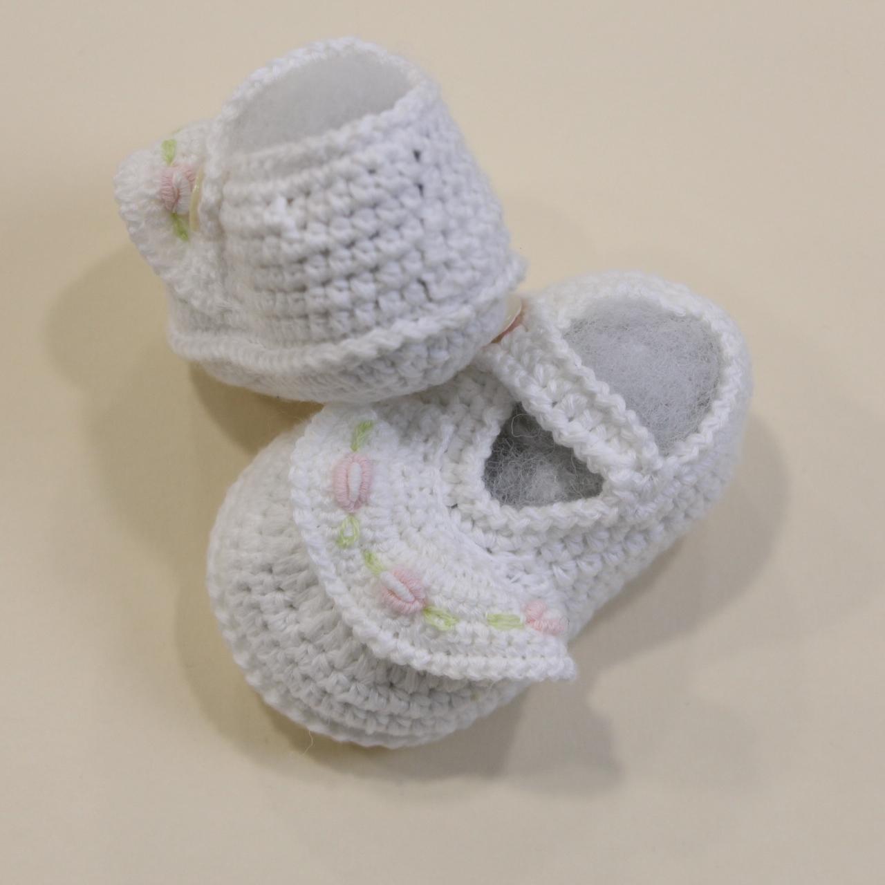 SCARPINA cotone NEONATO BIANCA ORNELLA SCARPIN UNI PICCOLA GIUGGIOLA 