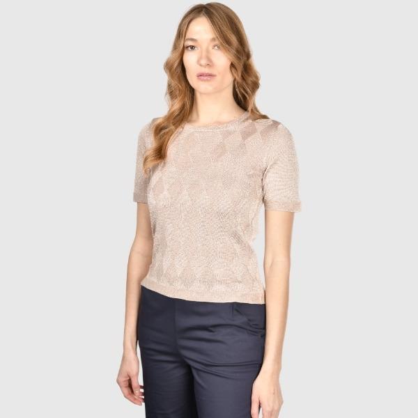 t-shirt in maglia lurex 57212 23010 202 GRAN SASSO 