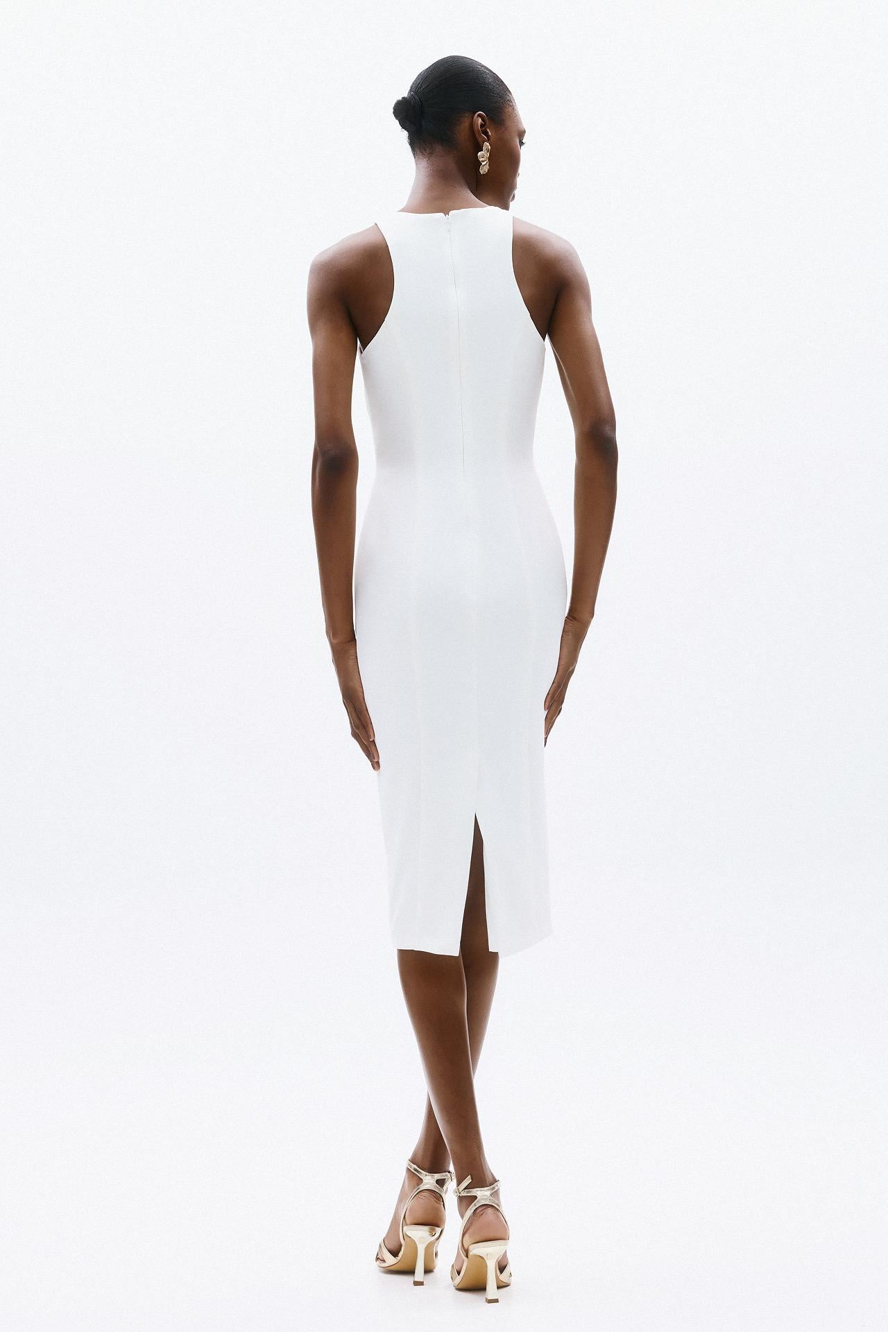 abito a tubino A4852 WHITE ALLURE 