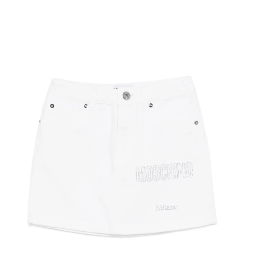 minigonna con logo HBJ03M LSC00 10101 MOSCHINO KIDS 