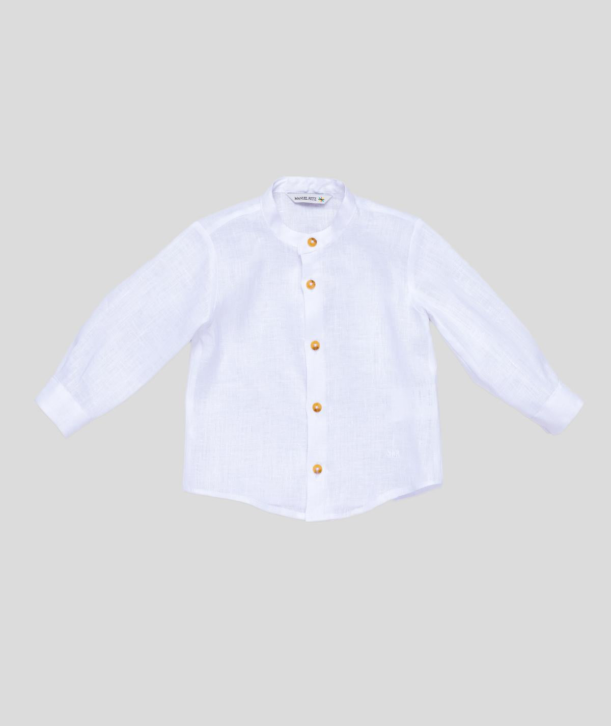 CAMICIA BAMBINO COLLO KOREANO MR1603 BIANC MANUEL RITZ KIDS 