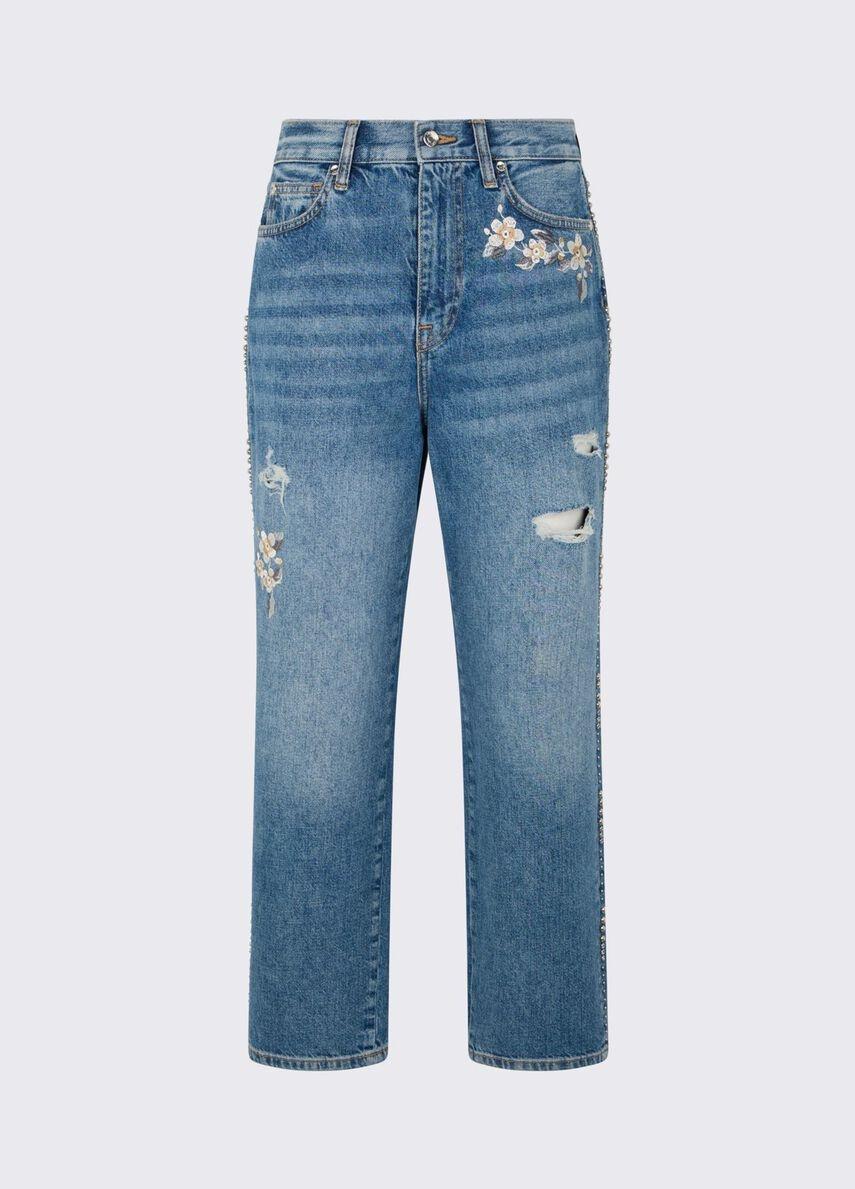jeans straight con gioiello UA6196D4854 78997 LIU JO DENIM 