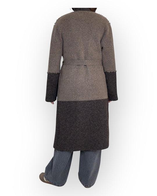 cappotto con cinta 55002F MORO VICOLO 