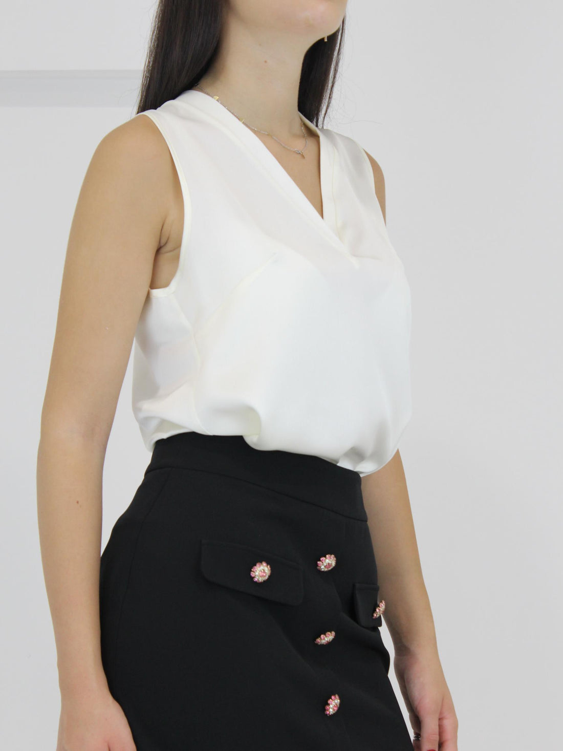 Top con scollo a V H.M2548.3441 CHAMPAGNE HANITA 