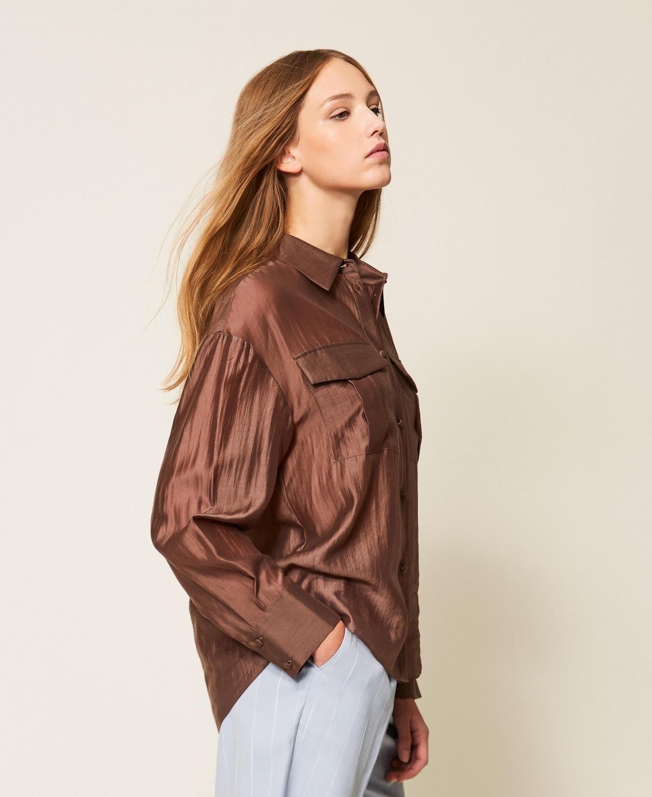 camicia in voile con tasche 261AP2186 10780 TWINSET ACTITUDE 