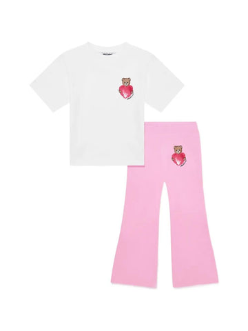 tuta con pantalone e maglietta HDG01P LBA00 51473 MOSCHINO KIDS 