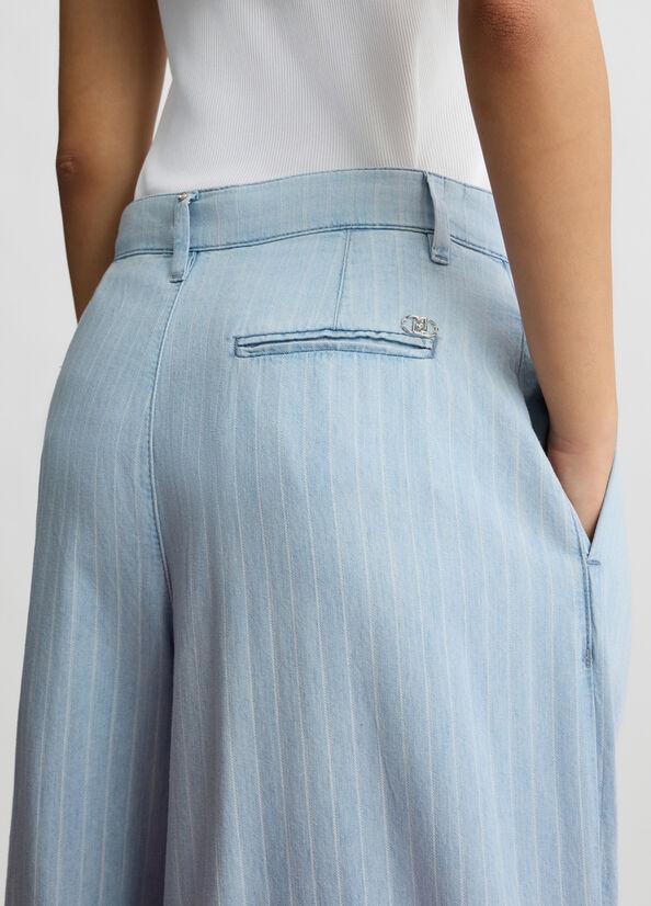 pantalone in denim gessato UA5123D4989 78822 liU JO 