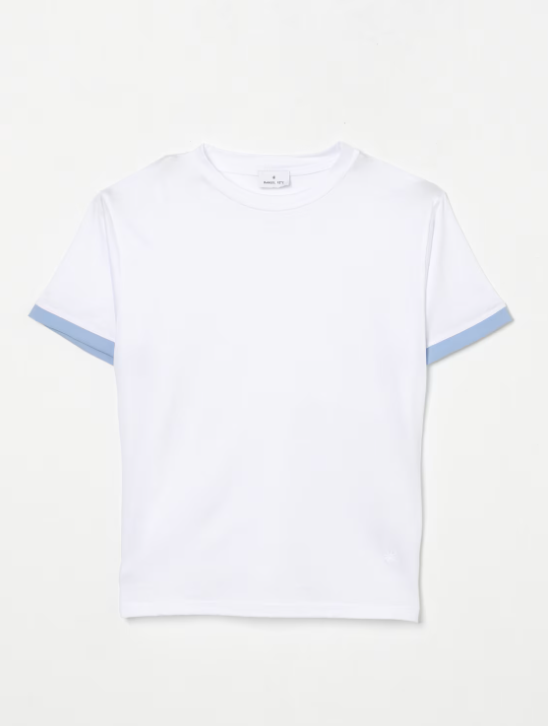 t-shirt con righe nella manica MR2895 BIANCO/AZZURRO MANUEL RITZ KIDS 