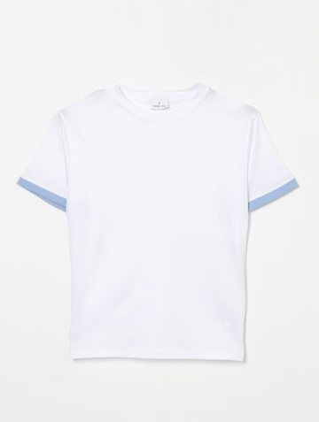 t-shirt con righe nella manica MR2895 BIANCO/AZZURRO MANUEL RITZ KIDS 