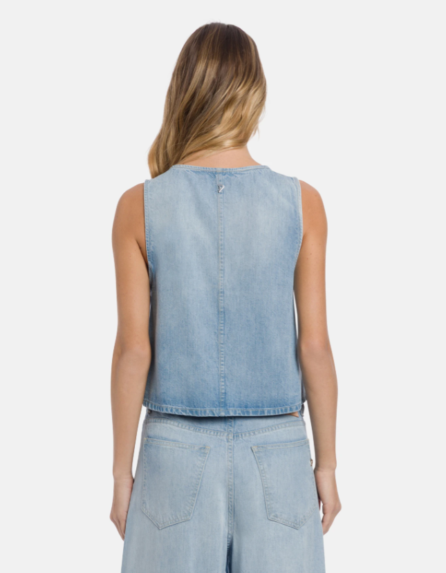 top in denim DC454DF0266DMC6 800 DONDUP 